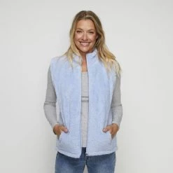 Savannah Coral Fleece Vest Sky