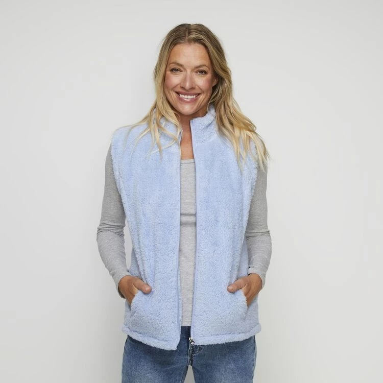 Savannah Coral Fleece Vest Sky 3 Savannah Coral Fleece Vest Sky