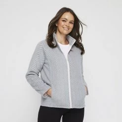 Savannah Herringbone Fleece Lined Jacket Violet