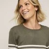 Khoko Collection Casual Stripe Jumper Khaki -women's clothing Sales 628982 C 0921 12 7