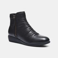 Natural Comfort Assange Ruched Boot With Side Zip Black -women's clothing Sales 629063 C 0001 00 2