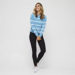 Khoko Collection Stripe Chenille Jumper Blue Stripe -women's clothing Sales 629186 C 1400 77 3