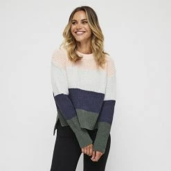 Khoko Collection Colour Block Jumper Grey -women's clothing Sales 629187 C 0020 00