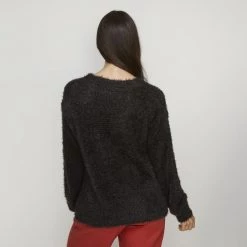 Khoko Collection Eyelash Yarn Jumper With Bell Sleeve Black 10 Khoko Collection Eyelash Yarn Jumper With Bell Sleeve Black -women's clothing Sales 629189 C 0001 00 2