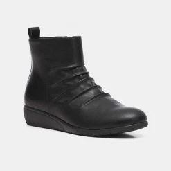 Savannah Billie Low Wedge Twin Zip Boot Black -women's clothing Sales 629462 C 0001 00 3