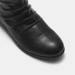 Savannah Billie Low Wedge Twin Zip Boot Black