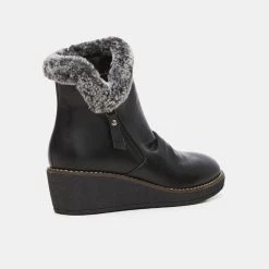 Savannah Cleary Fur Trimmed Ruched Ankle Boot Black -women's clothing Sales 629464 C 0001 00 5