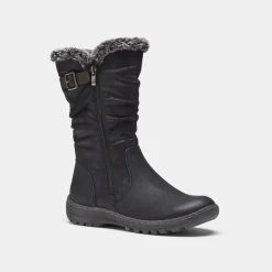 Savannah Noon Fur Lined Mid Calf Boot Black -women's clothing Sales 629500 C 0001 00 2