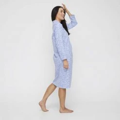 Sash & Rose Traditional Flannelette Nightie Blue -women's clothing Sales 629523 C 0400 00 2