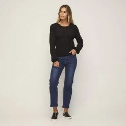 Stella Pointelle Knit Black 9 Stella Pointelle Knit Black -women's clothing Sales 630085 C 0001 00