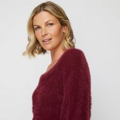 Stella Lash V Neck Knit Merlot -women's clothing Sales 630089 C 0601 67