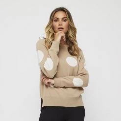Khoko Collection Spot Jumper Beige -women's clothing Sales 630179 C 0250 14