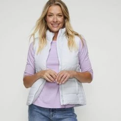 Mountain Ridge Puffer Vest Grey -women's clothing Sales 630184 C 0020 00