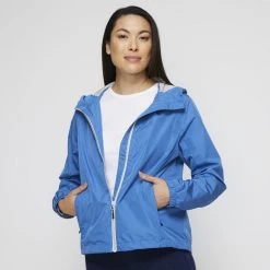 Mountain Ridge Shell Jacket With Mesh Lining Hood Marine