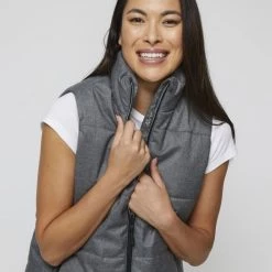 Mountain Ridge Faux Wool Puffer Vest Grey -women's clothing Sales 630193 C 0020 00