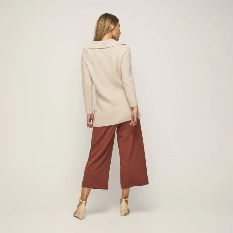 JB Jayson Brunsdon V-Collar Long Line Knit Almond 5 JB Jayson Brunsdon V-Collar Long Line Knit Almond - Image 3