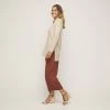 JB Jayson Brunsdon V-Collar Long Line Knit Almond