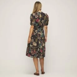 JB Jayson Brunsdon Tiered Puff Sleeve Midi Dress Tropic -women's clothing Sales 630280 C 0422 23 2