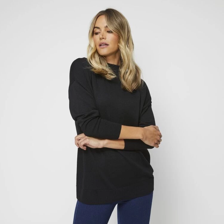 JB Jayson Brunsdon Funnel Knit Jumper Black 7 JB Jayson Brunsdon Funnel Knit Jumper Black - Image 5