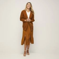 JB Jayson Brunsdon Split Front Skirt Ginger -women's clothing Sales 630285 C 0810 18