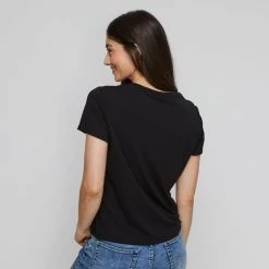 Tommy Hilfiger CMS Short Sleeve Crew Graphic Black -women's clothing Sales 630352 C 0001 00 2