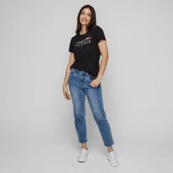 Tommy Hilfiger CMS Short Sleeve Crew Graphic Black -women's clothing Sales 630352 C 0001 00