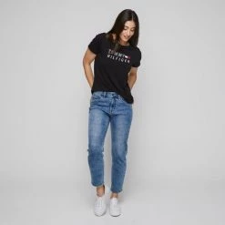 Tommy Hilfiger CMS Short Sleeve Crew Graphic Black -women's clothing Sales 630352 C 0001 00 3