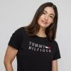 Tommy Hilfiger CMS Short Sleeve Crew Graphic Black -women's clothing Sales 630352 C 0001 00 5