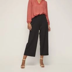 Leona Edmiston Ruby Wide Leg Woven Pant Black -women's clothing Sales 630377 C 0001 00 2