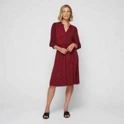 Leona Edmiston Ruby Fit & Flare Jersey Dress Merlot 9 Leona Edmiston Ruby Fit & Flare Jersey Dress Merlot -women's clothing Sales 630379 C 0201 77