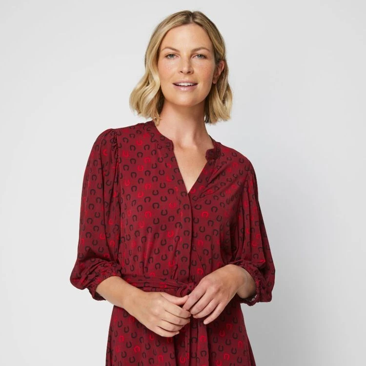 Leona Edmiston Ruby Fit & Flare Jersey Dress Merlot 4 Leona Edmiston Ruby Fit & Flare Jersey Dress Merlot - Image 2