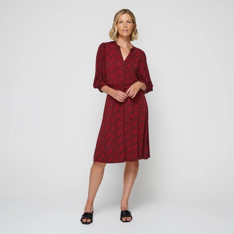 Leona Edmiston Ruby Fit & Flare Jersey Dress Merlot 6 Leona Edmiston Ruby Fit & Flare Jersey Dress Merlot - Image 4