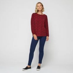 Leona Edmiston Ruby Balloon Sleeve Top Merlot