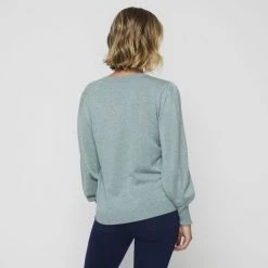 Leona Edmiston Ruby Leona Edmiston Check Stitch Knit Dust Green -women's clothing Sales 630382 C 0311 33 2