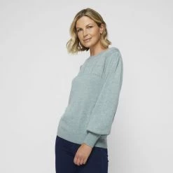 Leona Edmiston Ruby Leona Edmiston Check Stitch Knit Dust Green -women's clothing Sales 630382 C 0311 33 3