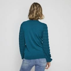 Leona Edmiston Ruby Leona Edmiston Lace Pointelle Knit Jumper Hunter Green -women's clothing Sales 630385 C 0301 32 2