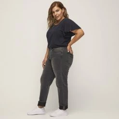 Khoko Plus Straight Leg Jean Black