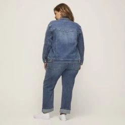 Khoko Plus Denim Jacket Dark Tea Stain -women's clothing Sales 630434 C 1970 04 2