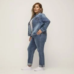 Khoko Plus Denim Jacket Dark Tea Stain