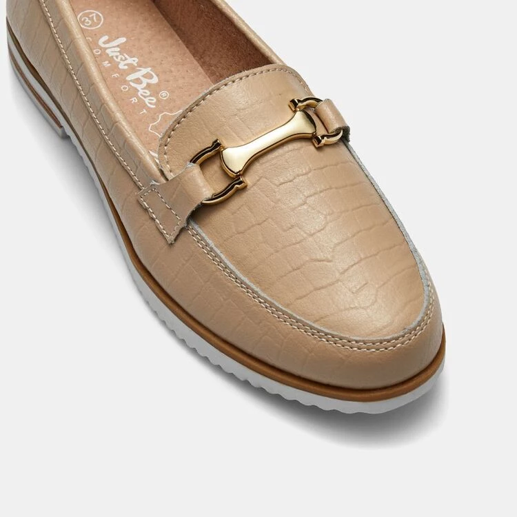 Just Bee Cressy Loafer With Hardware Beige Snake 3 Just Bee Cressy Loafer With Hardware Beige Snake