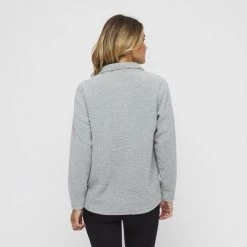 Khoko Collection Teddy Quarter Zip Grey -women's clothing Sales 630829 C 0020 00 2