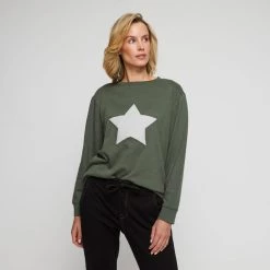 Khoko Collection Star Sweat Top Khaki 11 Khoko Collection Star Sweat Top Khaki -women's clothing Sales 630861 C 0921 12