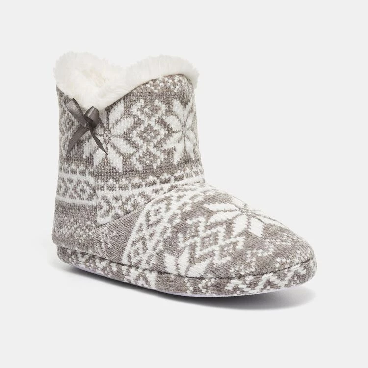 Sash & Rose Billie Knit Slipper Boot Grey 5 Sash & Rose Billie Knit Slipper Boot Grey - Image 3