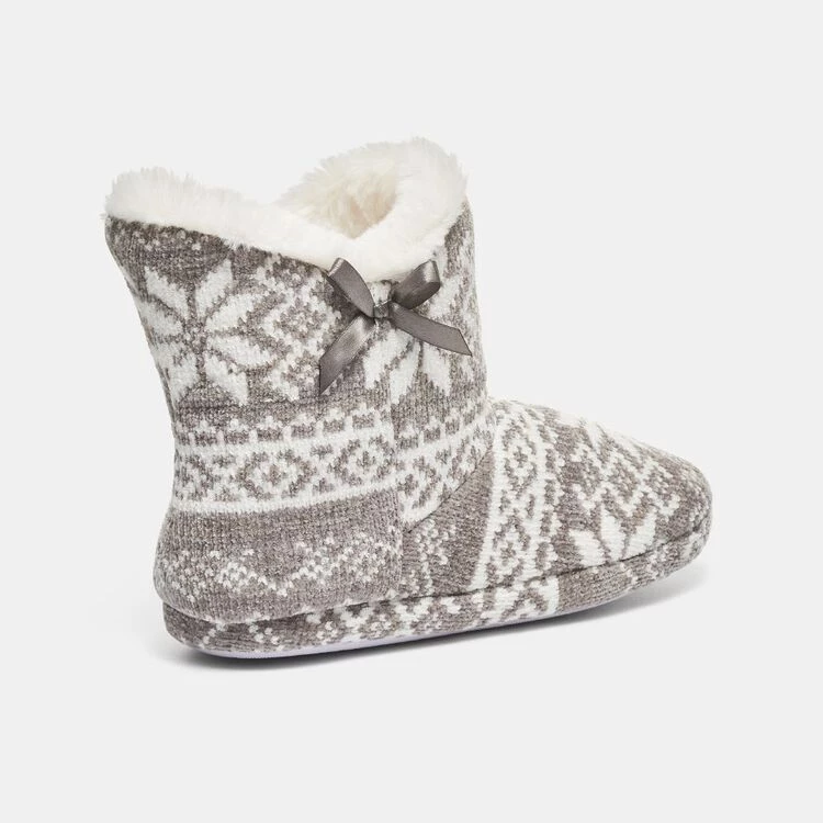 Sash & Rose Billie Knit Slipper Boot Grey 4 Sash & Rose Billie Knit Slipper Boot Grey - Image 2