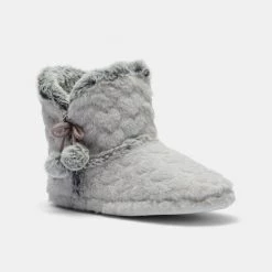 Sash & Rose Birdie Heart Slipper Boot Grey -women's clothing Sales 630876 C 0020 00 2