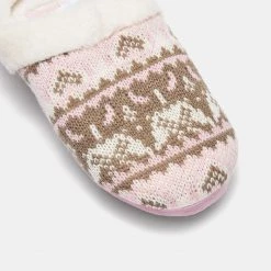 Sash & Rose Blossom Knit Scuff Slipper Multicoloured