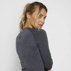 LMA Active Long Sleeve Seamless Tee Charcoal