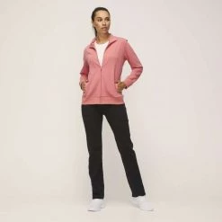 Diadora Women's Fleece Zip Through Jacket Coral -women's clothing Sales 631241 C 0680 26