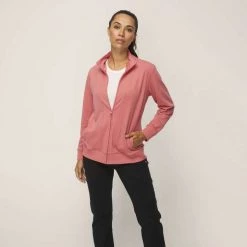 Diadora Women's Fleece Zip Through Jacket Coral