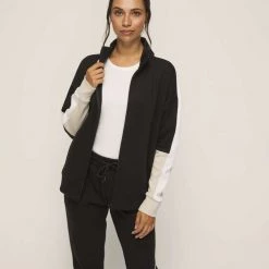 Lotto Panel Fleece Zip Jacket Black & Nougat